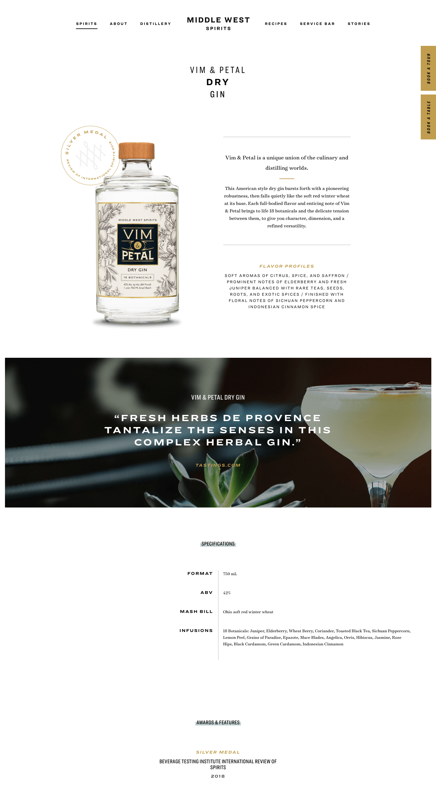 Middle West Spirits product page
